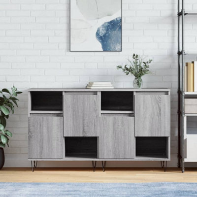 Berkfield Sideboards 2 pcs Grey Sonoma Engineered Wood | DIY at B&Q