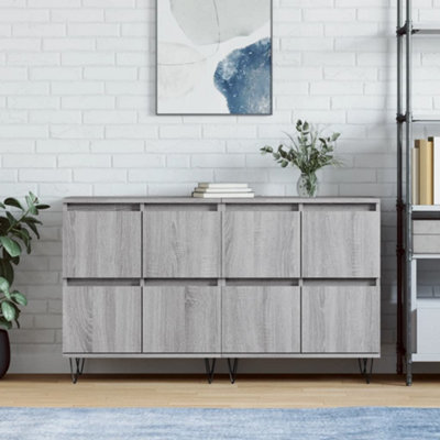 Berkfield Sideboards 2 pcs Grey Sonoma Engineered Wood