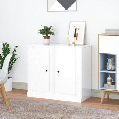 Berkfield Sideboards 2 pcs High Gloss White 37.5x35.5x67.5 cm Engineered Wood