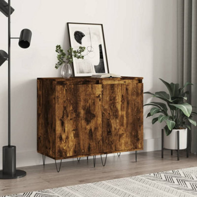 Berkfield Sideboards 2 pcs Smoked Oak 40x35x70 cm Engineered Wood