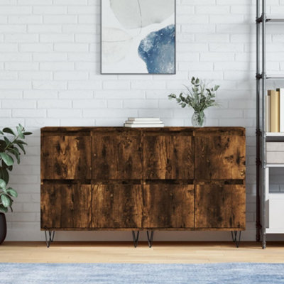 Berkfield Sideboards 2 pcs Smoked Oak Engineered Wood