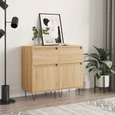 Berkfield Sideboards 2 pcs Sonoma Oak 40x35x70 cm Engineered Wood