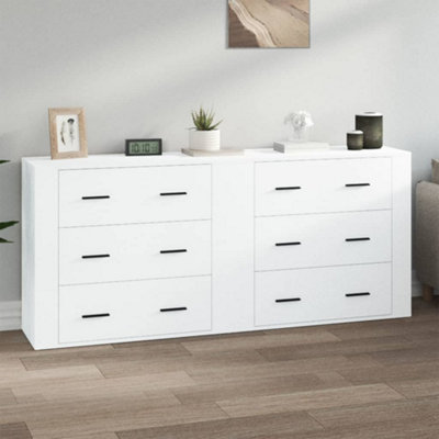 Berkfield Sideboards 2 pcs White Engineered Wood