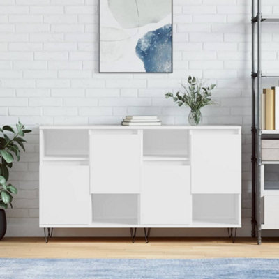 Berkfield Sideboards 2 pcs White Engineered Wood