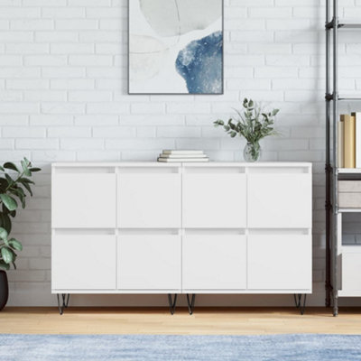 Berkfield Sideboards 2 pcs White Engineered Wood