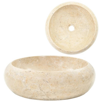 Berkfield Sink 40x12 cm Marble Cream