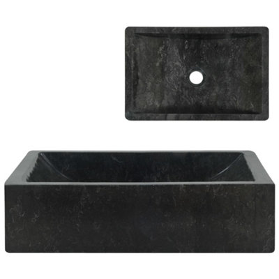 Berkfield Sink 45x30x12 cm Marble Black Price Comparisons | Compare The Build