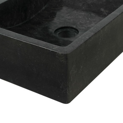 Berkfield Sink 45x30x12 cm Marble Black