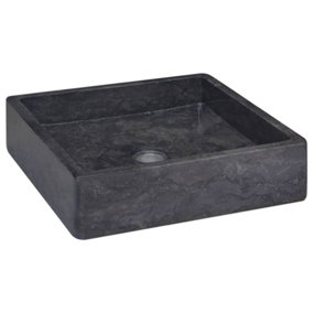 Berkfield Sink Black 40x40x10 cm Marble