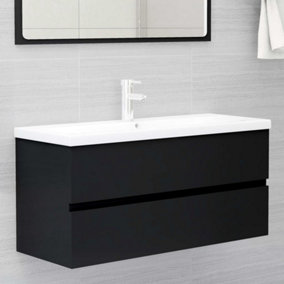 Berkfield Sink Cabinet Black 100x38.5x45 cm Engineered Wood