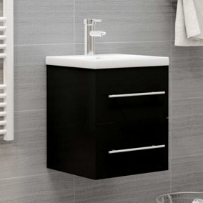 Berkfield Sink Cabinet Black 41x38.5x48 cm Engineered Wood