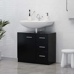 Berkfield Sink Cabinet Black 63x30x54 cm Engineered Wood