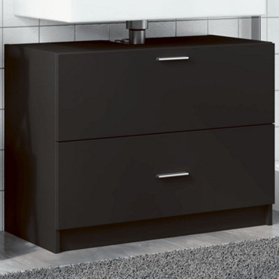 Berkfield Sink Cabinet Black 78x37x59 cm Engineered Wood