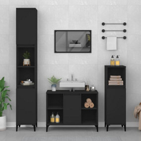 Berkfield Sink Cabinet Black 80x33x60 cm Engineered Wood