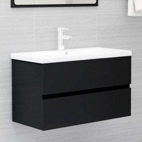 Berkfield Sink Cabinet Black 80x38.5x45 cm Engineered Wood