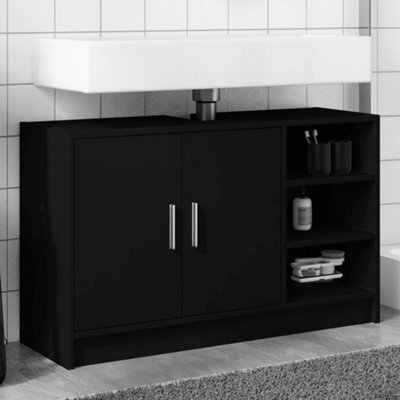 Berkfield Sink Cabinet Black 90x29x55 cm Engineered Wood