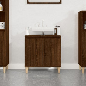 Berkfield Sink Cabinet Brown Oak 58x33x60 cm Engineered Wood