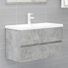 Berkfield Sink Cabinet Concrete Grey 80x38.5x45 cm Engineered Wood