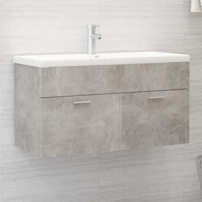 Berkfield Sink Cabinet Concrete Grey 90x38.5x46 cm Engineered Wood Price Comparisons | Compare The Build