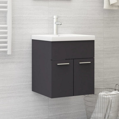 Berkfield Sink Cabinet Grey 41x38.5x46 cm Engineered Wood