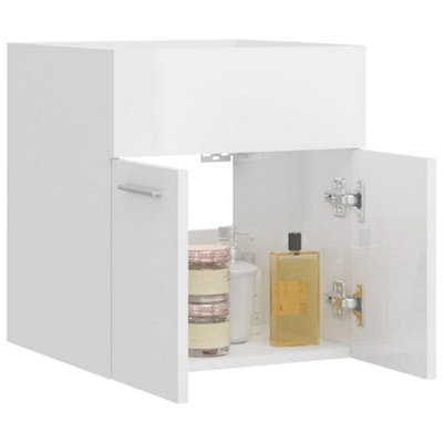 Berkfield Sink Cabinet High Gloss White 41x38.5x46 cm Engineered Wood