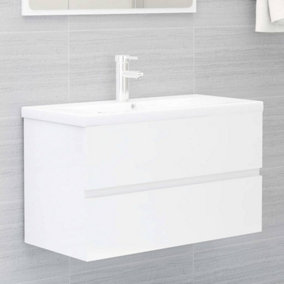 Berkfield Sink Cabinet High Gloss White 80x38.5x45 cm Engineered Wood