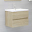 Berkfield Sink Cabinet Sonoma Oak 60x38.5x45 cm Engineered Wood
