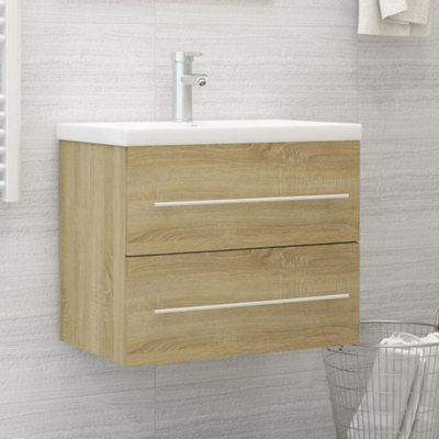 Berkfield Sink Cabinet Sonoma Oak 60x38.5x48 cm Engineered Wood Price Comparisons | Compare The Build