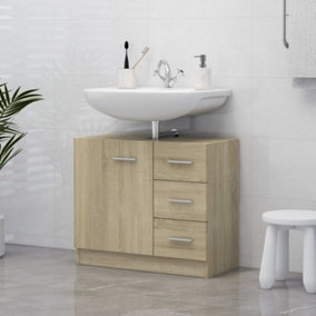 Berkfield Sink Cabinet Sonoma Oak 63x30x54 cm Engineered Wood