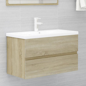 Berkfield Sink Cabinet Sonoma Oak 80x38.5x45 cm Engineered Wood