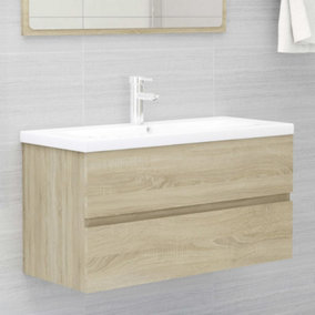 Berkfield Sink Cabinet Sonoma Oak 90x38.5x45 cm Engineered Wood