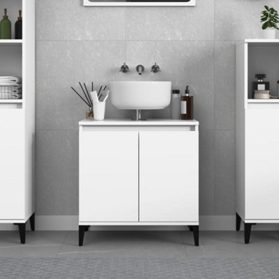 Berkfield Sink Cabinet White 58x33x60 cm Engineered Wood Price Comparisons | Compare The Build
