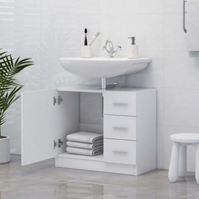 Berkfield Sink Cabinet White 63x30x54 cm Engineered Wood