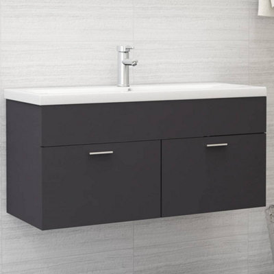 Berkfield Sink Cabinet with Built-in Basin Grey Engineered Wood Price Comparisons | Compare The Build