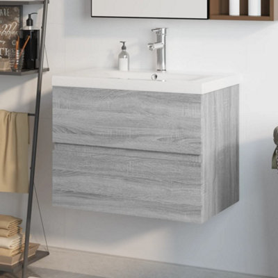 Berkfield Sink Cabinet with Built-in Basin Grey Sonoma Engineered Wood Price Comparisons | Compare The Build