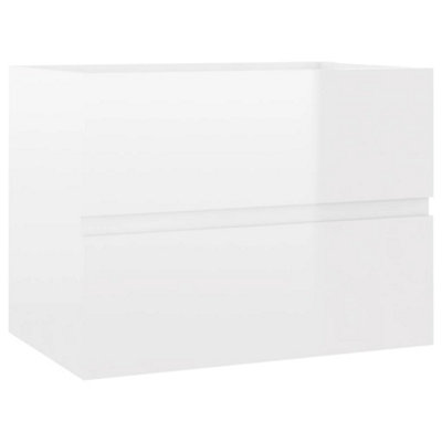 Berkfield Sink Cabinet with Built-in Basin High Gloss White Engineered Wood