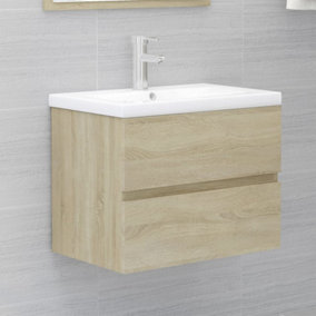 Berkfield Sink Cabinet with Built-in Basin Sonoma Oak Engineered Wood