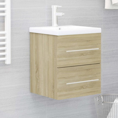 Berkfield Sink Cabinet with Built-in Basin Sonoma Oak Engineered Wood Price Comparisons | Compare The Build