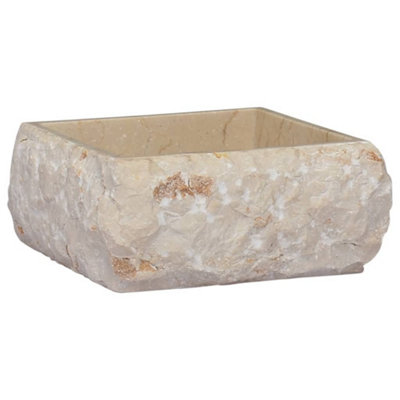 Berkfield Sink Cream 30x30x13 cm Marble