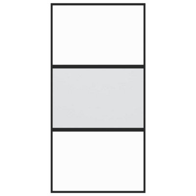 Berkfield Sliding Door Black 102.5x205 cm Tempered Glass and Aluminium