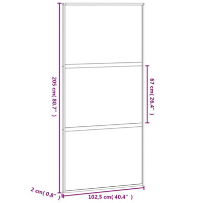 Berkfield Sliding Door Black 102.5x205 cm Tempered Glass and Aluminium