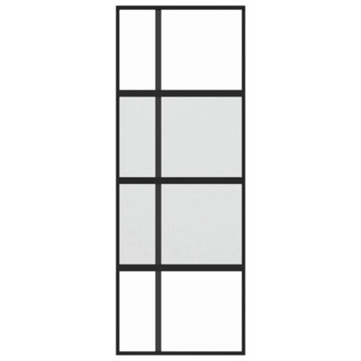 Berkfield Sliding Door Black 76x205 cm Tempered Glass and Aluminium