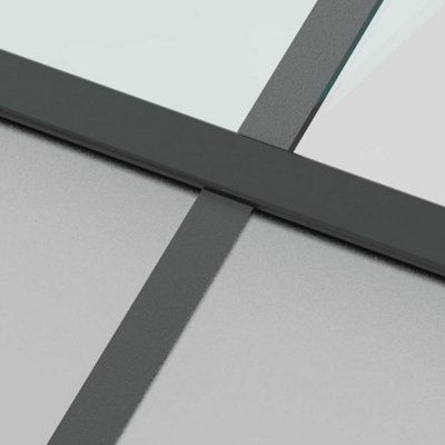 Berkfield Sliding Door Black 76x205 cm Tempered Glass and Aluminium