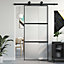 Berkfield Sliding Door Black 90x205 cm Tempered Glass and Aluminium