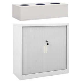 Berkfield Sliding Door Cabinet with Planter Box Grey 90x40x113 cm Steel