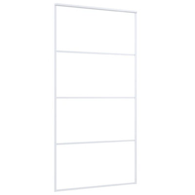 Berkfield Sliding Door ESG Glass and Aluminium 102.5x205 cm White