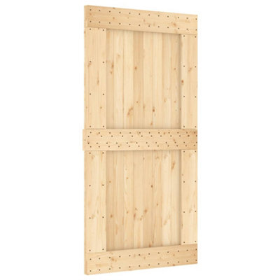 Berkfield Sliding Door with Hardware Set 100x210 cm Solid Wood Pine