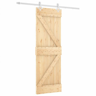 Berkfield Sliding Door with Hardware Set 70x210 cm Solid Wood Pine