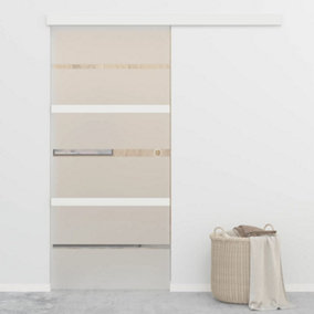Berkfield Sliding Door with Soft Stops ESG Glass and Aluminium 90x205 cm