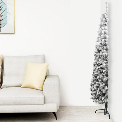 Berkfield Slim Artificial Half Christmas Tree with Flocked Snow 150 cm